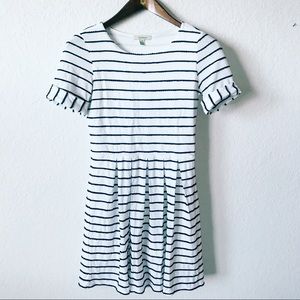 Anthropology Navy and White Striped Dress